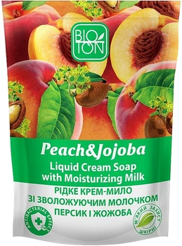 Рідке крем-мило "Персик та Жожоба" - Bioton Cosmetics Active Fruits "Peach & Jojoba" Soap (дой-пак) 450ml (409101-134227)