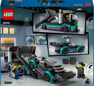 Zestaw klocków Lego City Samochód wyścigowy i laweta 328 części (60406)