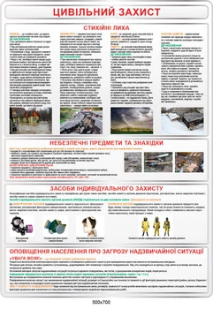 Стенд Цивільний захист (колір білий) 500х700 мм Д-6686