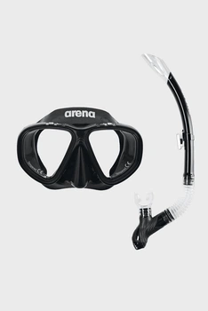 Набор маска и трубка Arena PREMIUM SNORKELING SET черный Уни OSFM