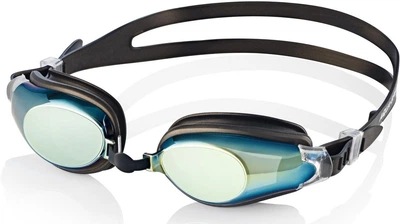 Очки для плавания Aqua Speed CHAMPION NEW 038-07 черный, зеркальный Унисекс OSFM