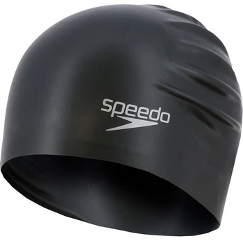 Шапочка для плавания Speedo Long Hair, взрослая, для длинных волос, силиконовая, черная, универсальный размер OSFM (8-061680001)