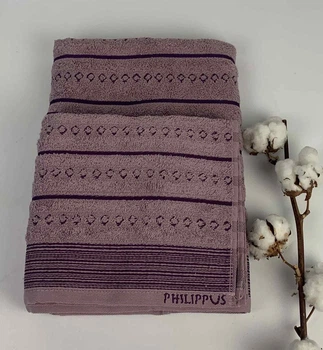 Набір рушників Philippus Slow Cotton 2 шт Timoxa Фіолетовий(Е847)