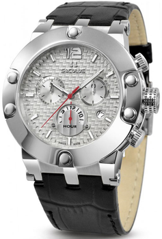 Часы наручные Seculus 4490.2.503 white, ss, black leather