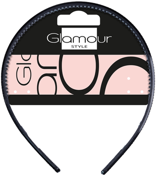 Plastikowa opaska do włosów Glamour z kryształkami Czarna (5902704171916)