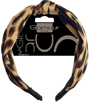 Обідок для волосся Glamour з вузлом Леопард (5902704176690)