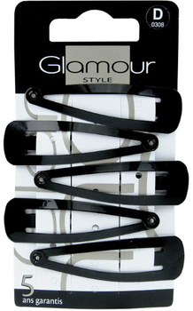 Заколки для волосся Glamour класичні Чорні 5 шт (3031440003082)