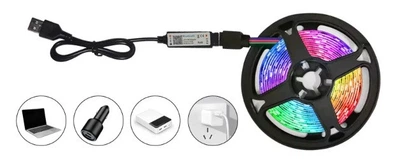 Світлодіодна RGB лента 3М. з пультом в комплекті 15LED/m USB LED 5050