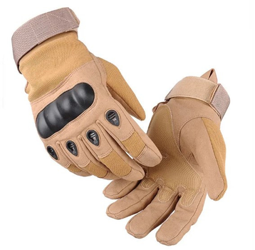 Універсальні тактичні захисні повнопалі рукавички із захистом кісточок койот 8002-L
