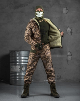 Тактичний зимовий теплий військовий комплект PH-13 ( Куртка + Штани ), Камуфляж: Піксель, Розмір: M