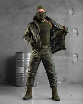 Тактический зимний теплый военный комплект SnowStorm ( Куртка + Штаны ), Камуфляж: Олива, Размер: M