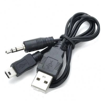 Кабель Mini USB jack 3.5 / для колонок MP3 Плеера Аудио Стерео / 0.5 метра / Черный