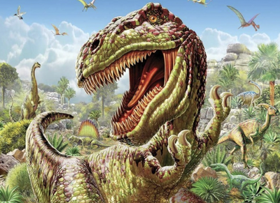Zestaw do haftu diamentowego Norimpex Dinozaur T-Rex 40 x 30 cm (5902444061676)