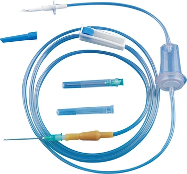 Пристрій для вливання інфузійних розчинів Гемопласт стерильний ВКР з полімерною голкою до ємності Луєр 90 шт (24178)
