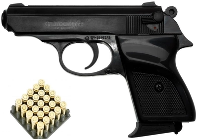 Стартовый шумовой пистолет Ekol Major Black + 20 холостых патронов (9 mm)