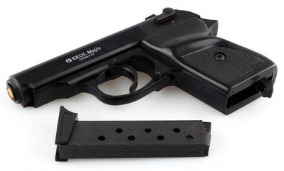 Стартовый шумовой пистолет Ekol Major Black + 20 холостых патронов (9 mm)