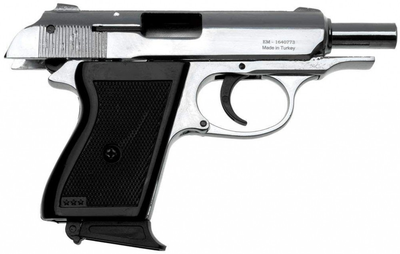 Стартовый шумовой пистолет Ekol Major Chrome + 20 холостых патронов (9 mm)