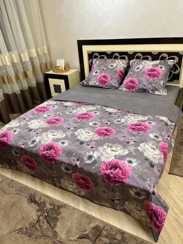 Комплект постельного белья Soft евро 200х220 см цветы Пионы