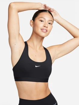 Top sportowy damski Nike W Nk Swsh Lgt Spt Bra DX6817-010 XL Czarny (196608848103)