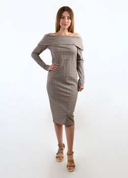 Платье inDresser M Серый (IN-F0259К028Ж-Gray-beige)