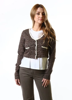 Кардиган Yumi L Коричневый (LN-1001-Brown)