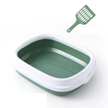 Лоток для котов и кошек с бортиком Pet Style разноцветный 48х40х14