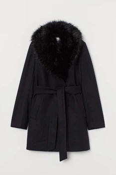 Пальто H&M 34 чорний 7870950