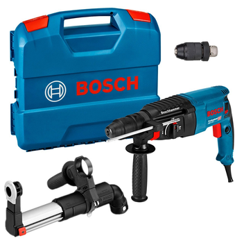 Перфоратор Bosch Professional GBH 2-26 DFR + сменный патрон + чемодан + насадка для пылеудаления Bosch GDE 16 Plus (0611254768+1600A0015Z)