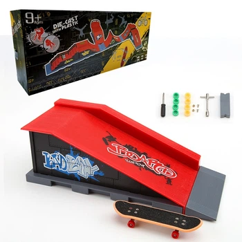 Набор фингерборд Skatepark fingerboard скейт парк пальчиковый скейт-фингерборд с трамплином и скейт 1810 B