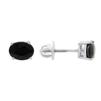Серебряные серьги с натуральным сапфиром 3.11ct (2151357)