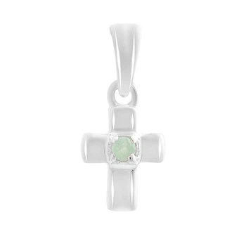 Серебряный крестик с изумрудом 0.037ct (2151678)