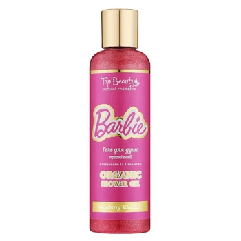 Гель для душу органічний з полуницею та вітаміном Е з шиммером Top Beauty Barbie Organic Shower Gel 200 мл