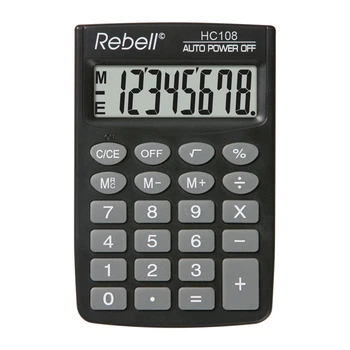 Карманный калькулятор Rebell 88x58x8 мм 8 разрядный (HC-108)