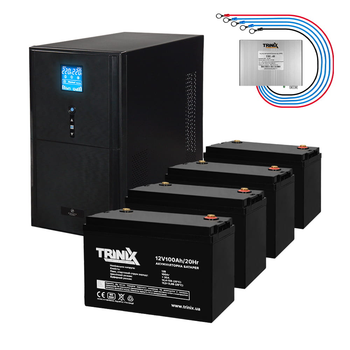 Комплект резервного живлення: Kraft PSW3000VA/2400W(LCD)48V UPS + батарея 5080 Вт*г (42-00064-1-1)