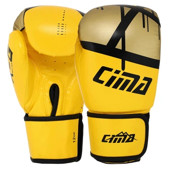 Перчатки боксерские на липучке Cima 8964 10 унций Yellow-Gold