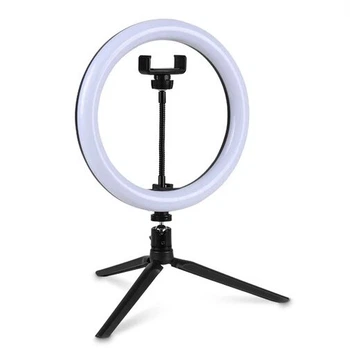 Кольцевая USB LED лампа с поворотным механизмом, держателем для телефона, настольный штатив 30 см Белый (sv2612-5)