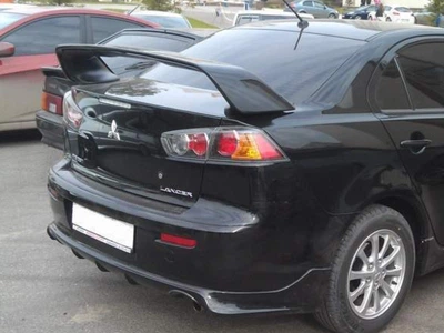 Спойлер на багажник EVO Lancer X 2007-2015 ABS пластик, цвет черный глянец для Mitsubishi Lancer X 2007-2015 (8361)
