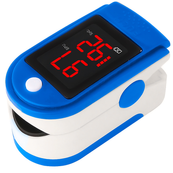 Пульсоксиметр (LED Pulse oximeter) Mediclin + батарейки Синий