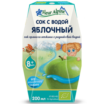 Сік дитячий Fleur Alpine Яблуко з природною водою 200 мл (9002711027513)