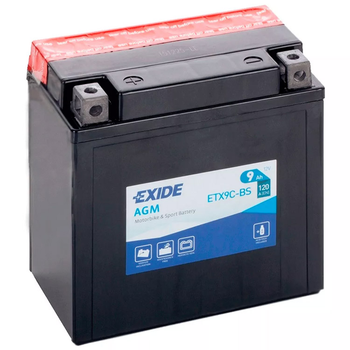 Мотоакумулятор EXIDE AGM 9Ah (+/-) (120EN) (ETX9C-BS)