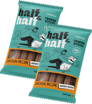Лакомства для собак Half&Half в форме мясных палочек с курицей 2 шт x 100 г (2700000037256)