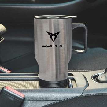 Термокружка автомобильная с логотипом Cupra 450 мл серебристая