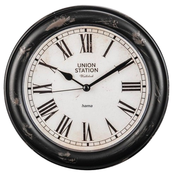 Zegar ścienny Hama Urban Vintage (4047443482969) Biało-czarny