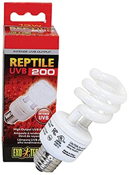 Ультрафиолетовая флуоресцентная лампа для пустынного террариума Exo Terra Reptile UVB 200 Е27, 13 Вт