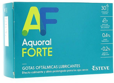 Капли для глаз Esteve Aquoral Forte Eye Drops Hyaluronic Acid 0.4 30 шт (8470001816658)