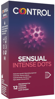Prezerwatywy Control Sensual Intense Dots ze stożkowatymi wypustkami 12 szt (8411134144874)