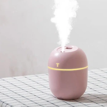 Ультразвуковой увлажнитель воздуха Humidifier 180 мл аромадиффузор с подсветкой Розовый
