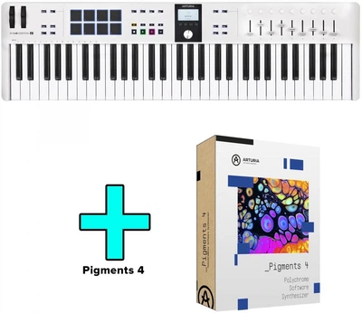 MIDI-клавиатура Arturia KeyLab Essential 61 mk3 (White) + Arturia Pigments