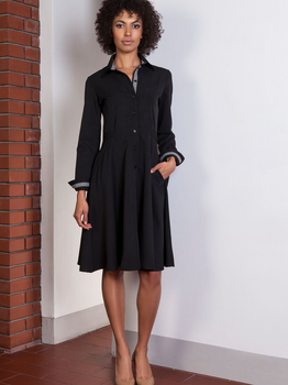 Плаття-сорочка міді жіноче Lanti Suk151 44 Чорне (5904252709580)