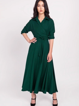 Плаття на запах міді жіноче Lanti Suk172 38 Зелене (5904252711859)